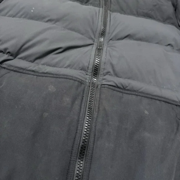 Filson Featherweight Down Jacket Mens 2XL Black Gray Puffer Full Zip Hooded *